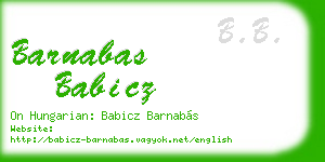 barnabas babicz business card
