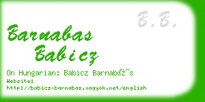 barnabas babicz business card